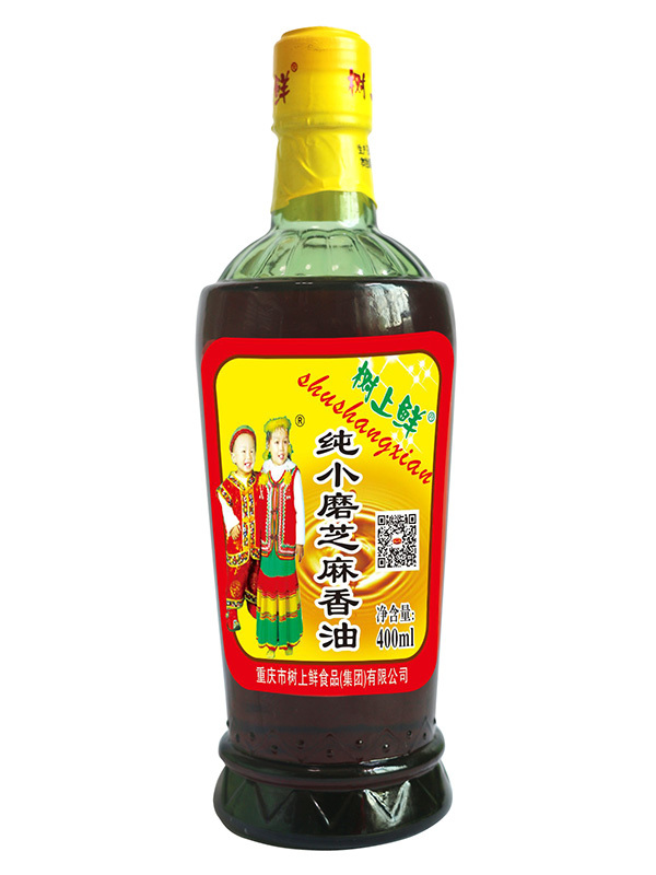 樹(shù)上鮮純小磨芝麻香油400ml